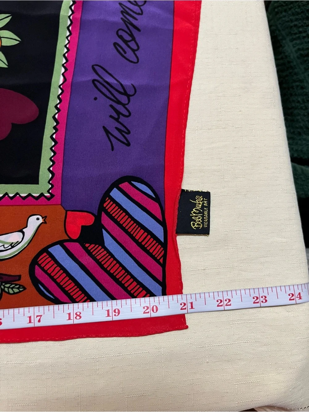 Bob Mackie 40x40 vibrant gorgeous silk scarf